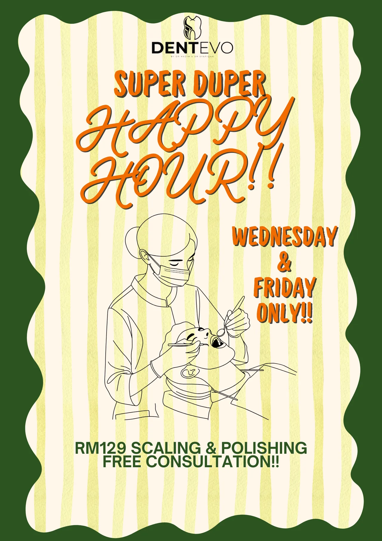 Poster Special Scaling & Polishing  — Setiap Rabu & Jumaat di Klinik Pergigian Dentevo Wangsa Maju